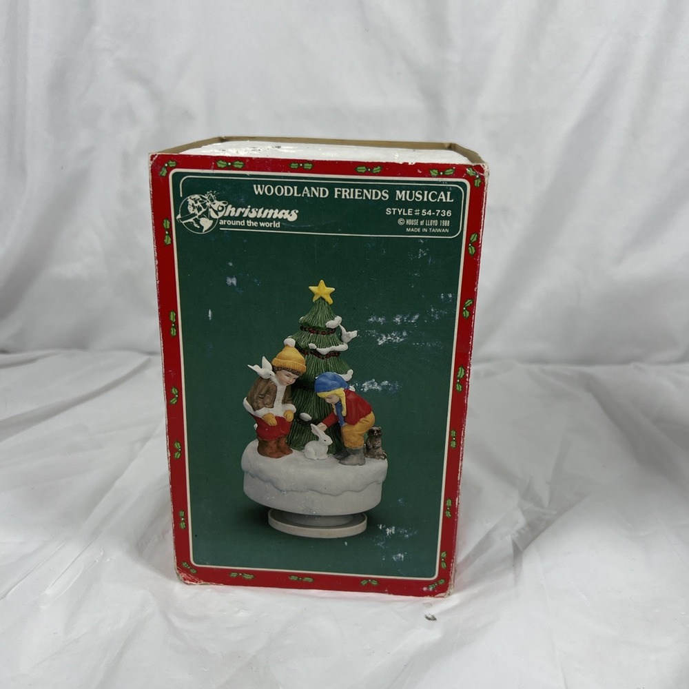 VTG 1988House Of Lloyd Christmas Around‎ The World Woodland Fri Musical Box IOB